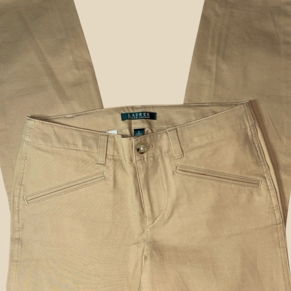 NWOT LAUREN by RALPH LAUREN CLASSIC SKINNY CROPPED W/ZIPPER PANTS•S/4 - Picture 7 of 13
